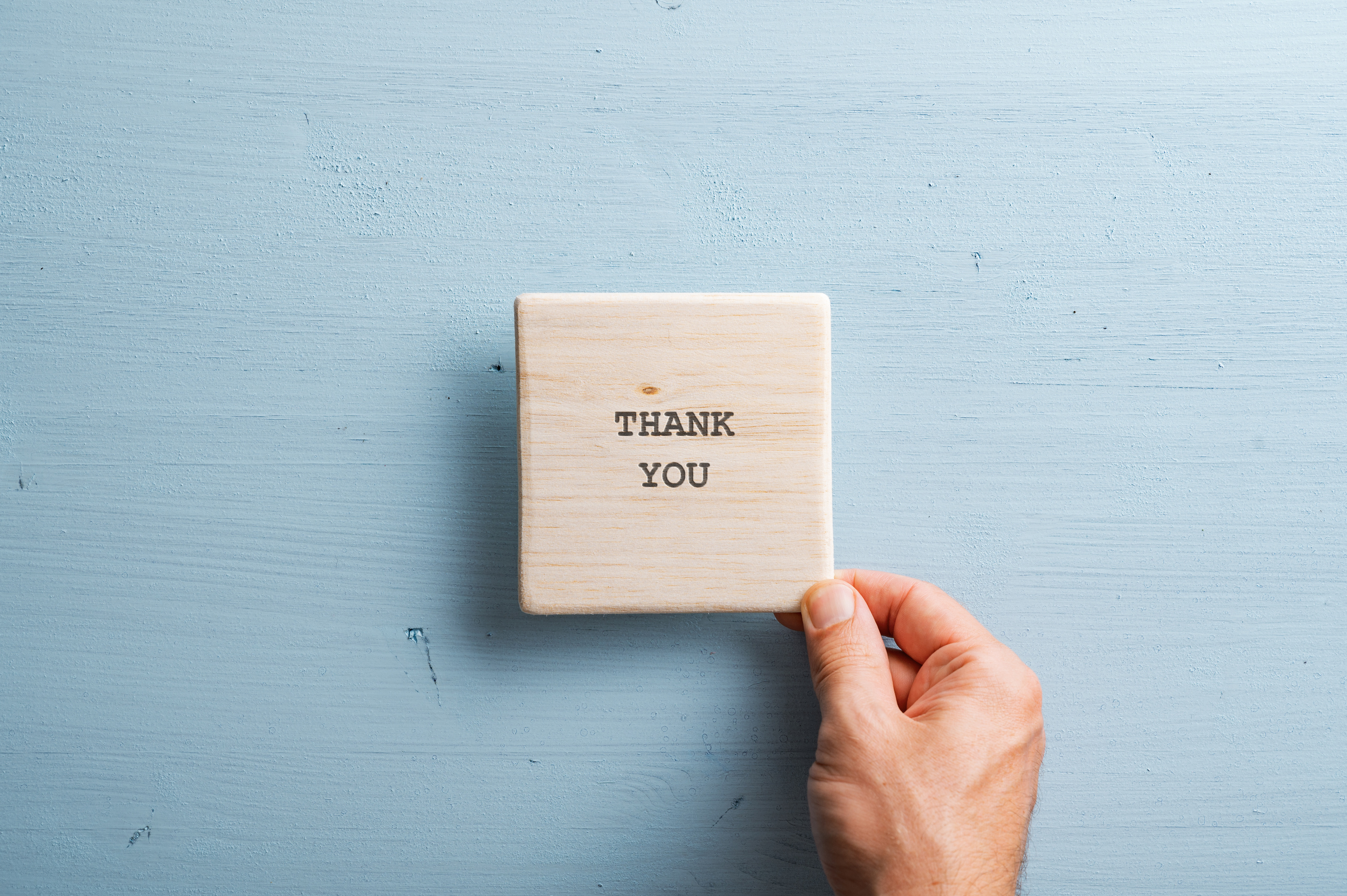 Wooden Tile with a Thank You Sign